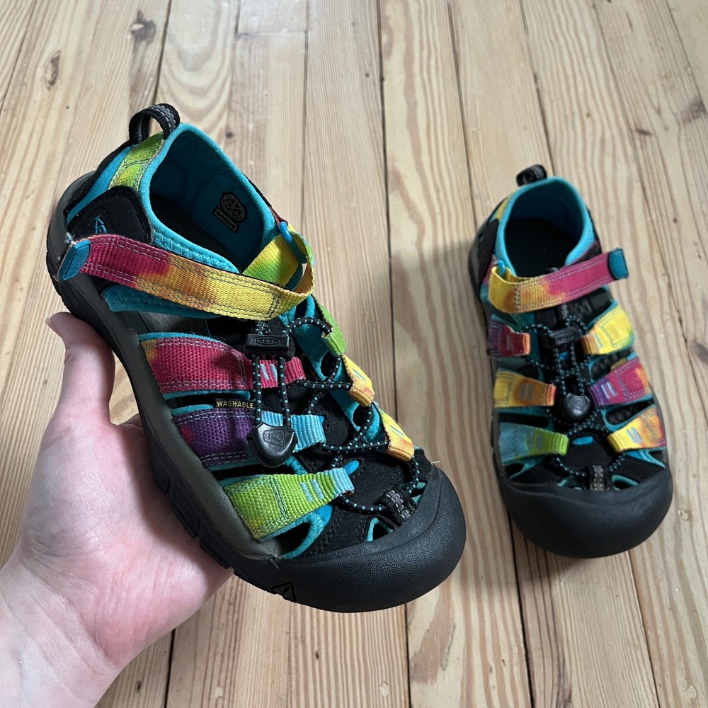 Keen Newport H2 Sandals Kids Size 3 Rainbow Tie Dye Black Water Hiking Shoes